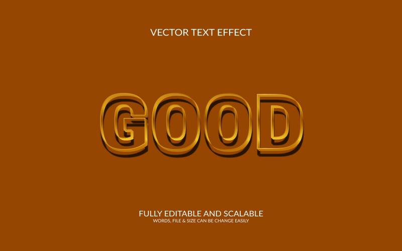 Ilustração de efeito de texto vetorial editável 3D dourado