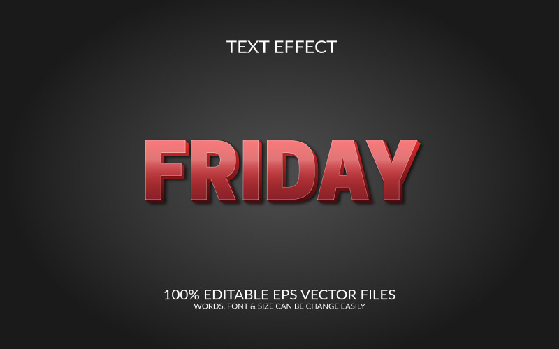 Modelo de design de efeito de texto de vetor editável Black Friday Eps