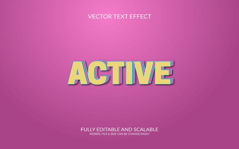 Plantilla de efecto de texto Eps vectorial editable 3D activo