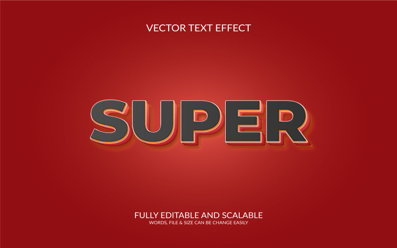 Super venda modelo de efeito de texto de vetor editável 3D Eps