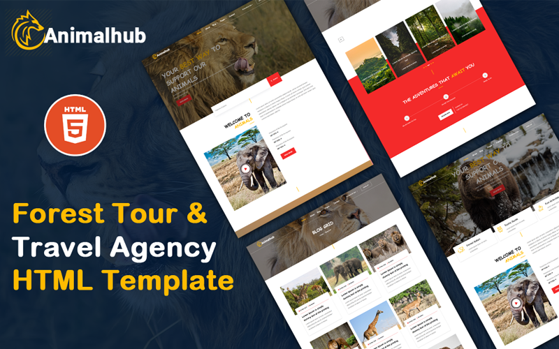Animalhub - Forest Tour & Travel Agency HTML-mall