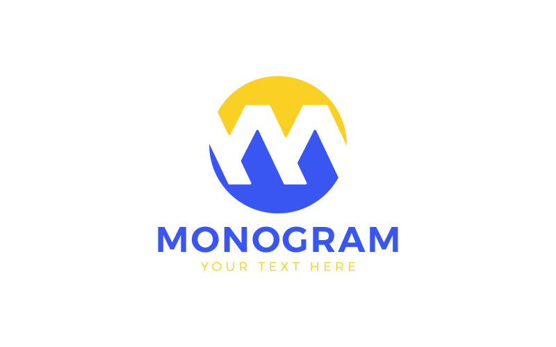 Branding M Logopresentatie, modern logo, logosymbool, logo-ontwerp