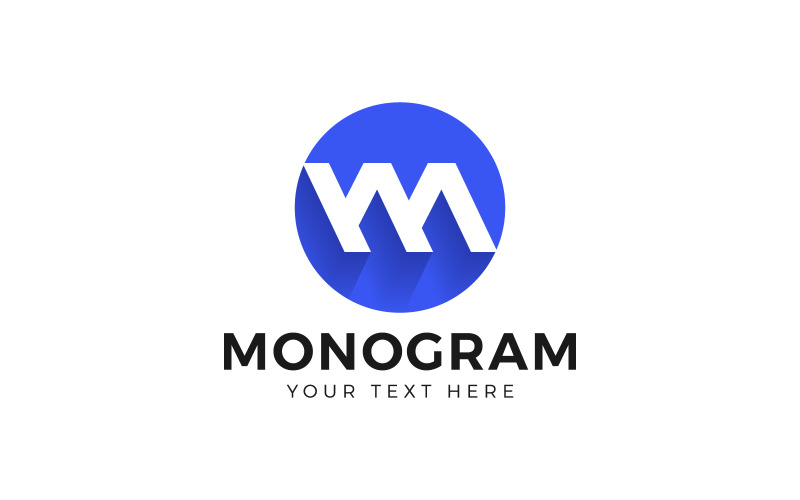 Branding M Présentation du logo, logo moderne, symbole du logo