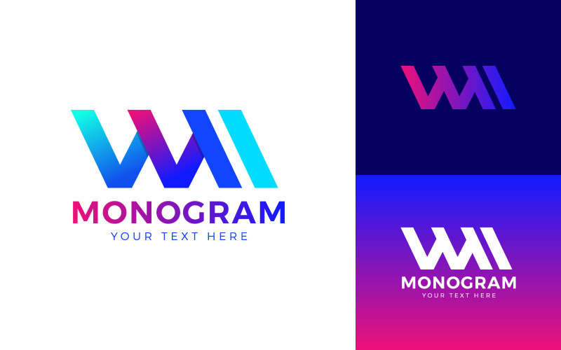 Branding W Logo-presentatie, modern logo, logo-symbool