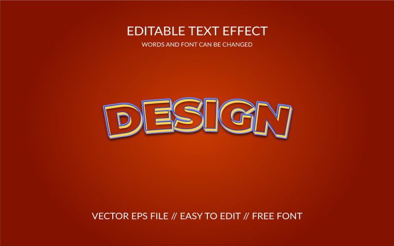 Conception modifiable eps illustration de conception d'effet de texte 3D
