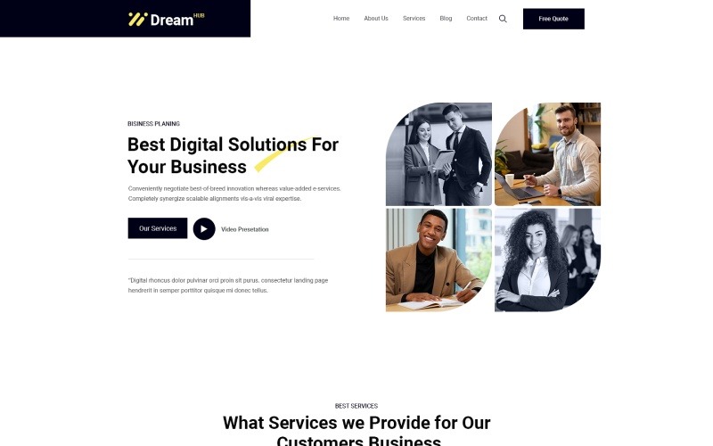 Dreamhub - HTML5-sjabloon voor zakelijk bedrijf