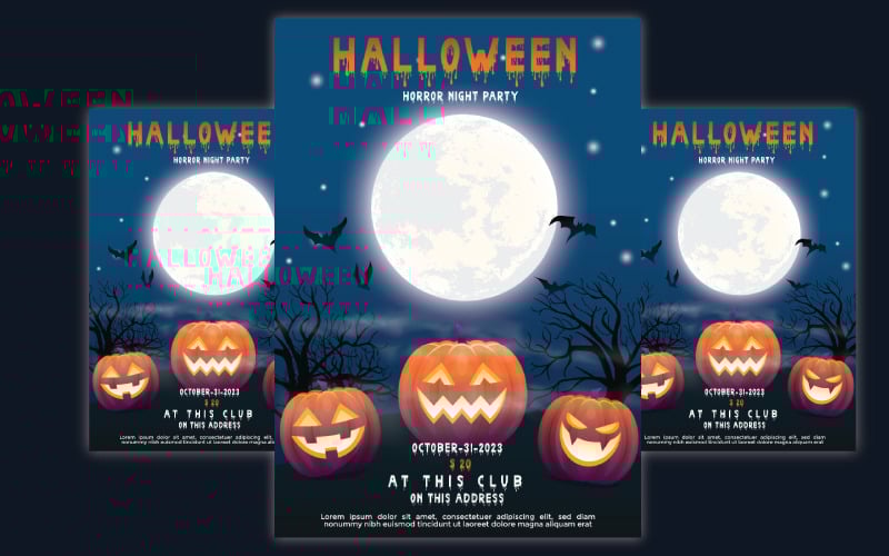 Folleto de fiesta de Halloween - Plantilla de póster de Halloween