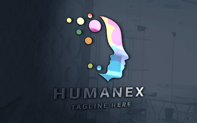 Logo de marque Pro de l'intelligence artificielle humaine