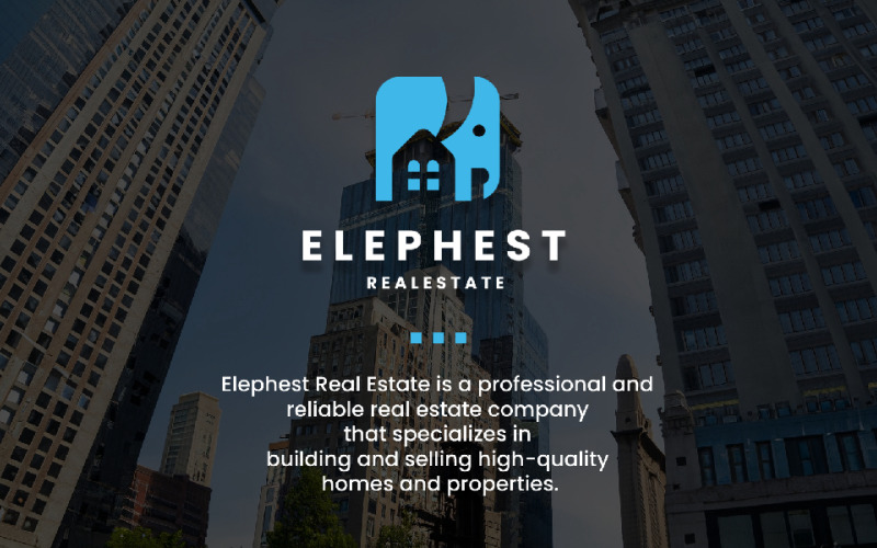 Логотип бренду нерухомості у вигляді слона