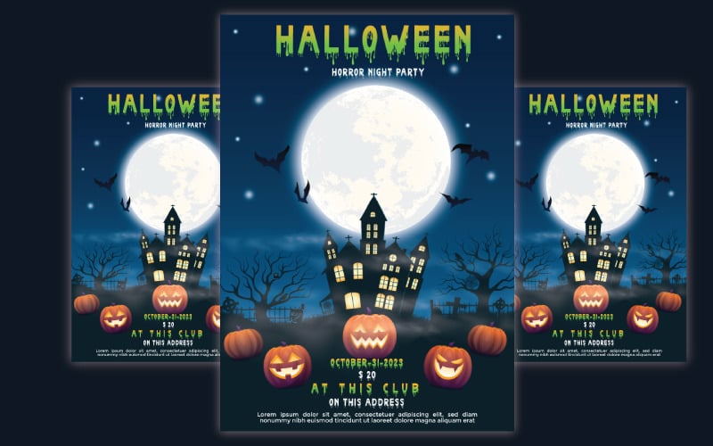 Modèle de flyer de fête d'Halloween - Modèle de flyer d'Halloween
