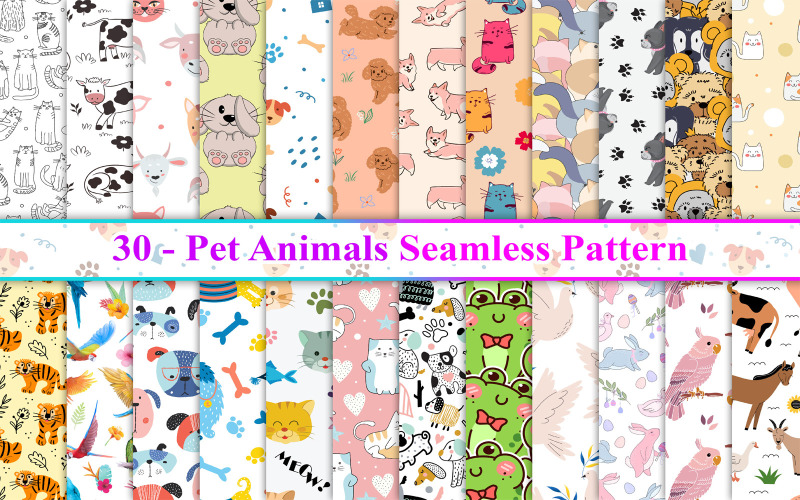 Padrão sem emenda de animais de estimação, padrão sem emenda de animais, padrão animal
