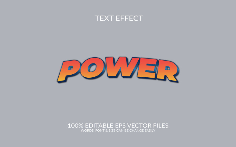 Power 3D-redigerbar vektortexteffektillustration