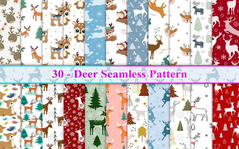 Szarvas Seamless Pattern, Deer Pattern