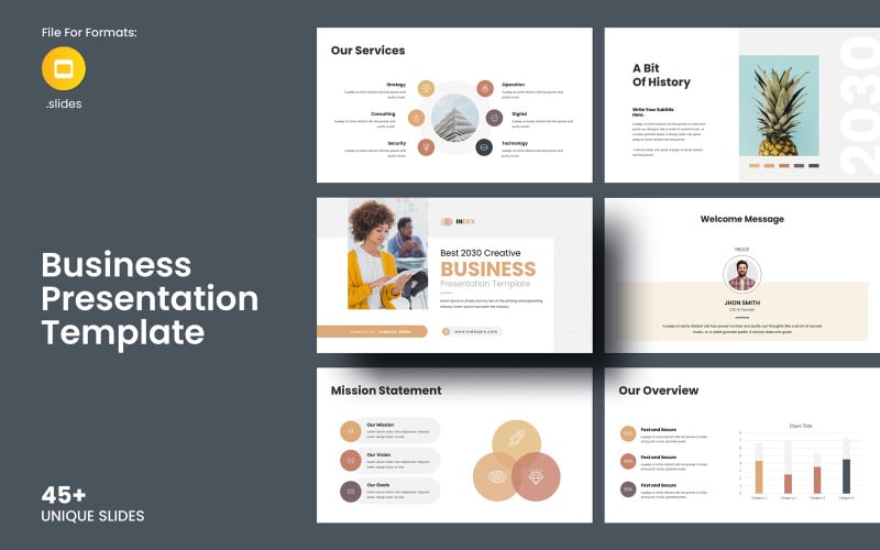 Zakelijke Google Presentaties-sjabloonindeling