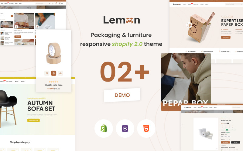 Lemon - The Packaging & Furniture Premium Shopify 2.0-temat