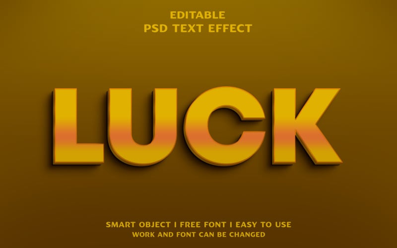 Luck 3d text effect design