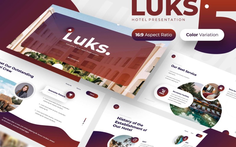 Luks – Google Slides-Vorlage für Hotels