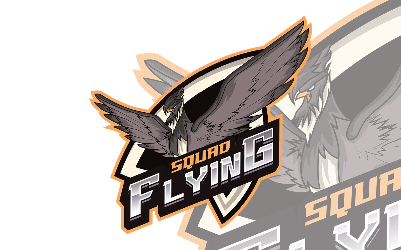 Modèle de logo de jeu Flying Squad