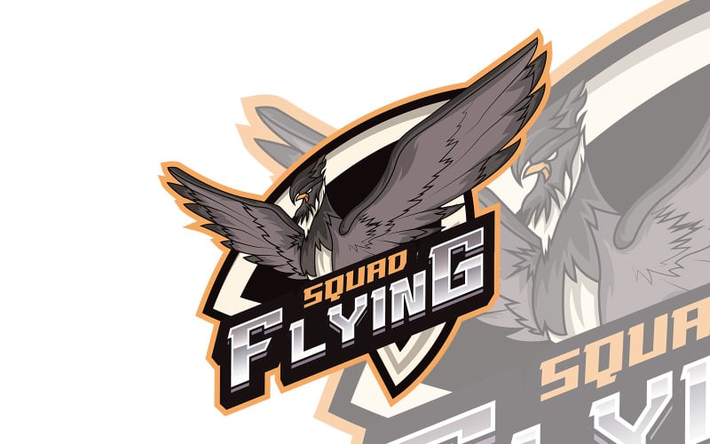 Modelo de logotipo de jogos do Flying Squad