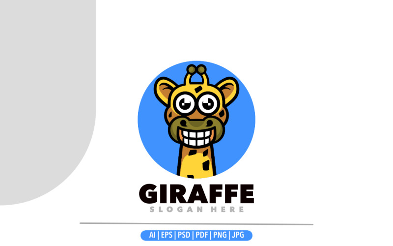 Création de logo drôle de mascotte de girafe