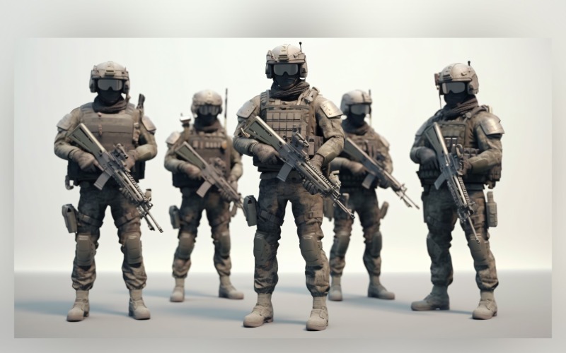 Fuerza militar armada y lista en acción 05