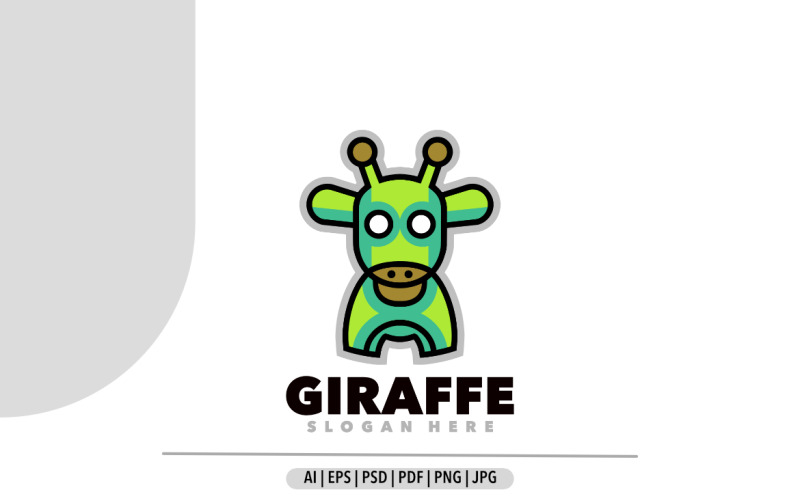 Giraffe line symbol mascot logo design