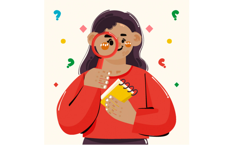 Ilustração do dia de eventos curiosos desenhados à mão