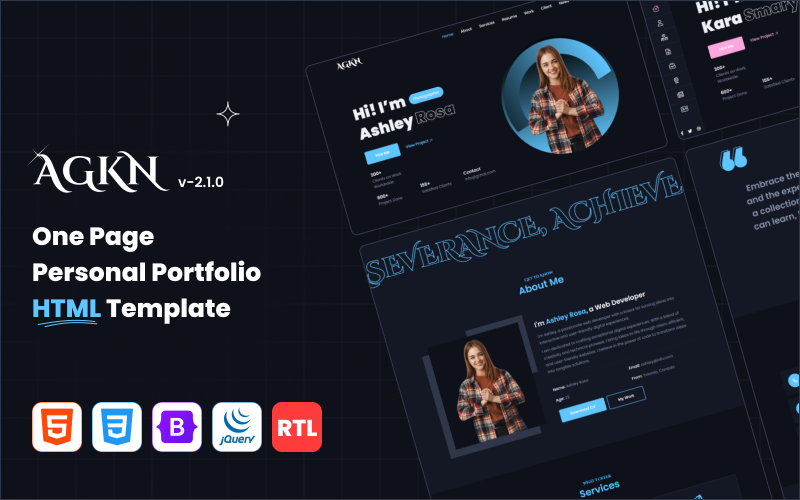 AGKN — HTML-шаблон личного портфолио