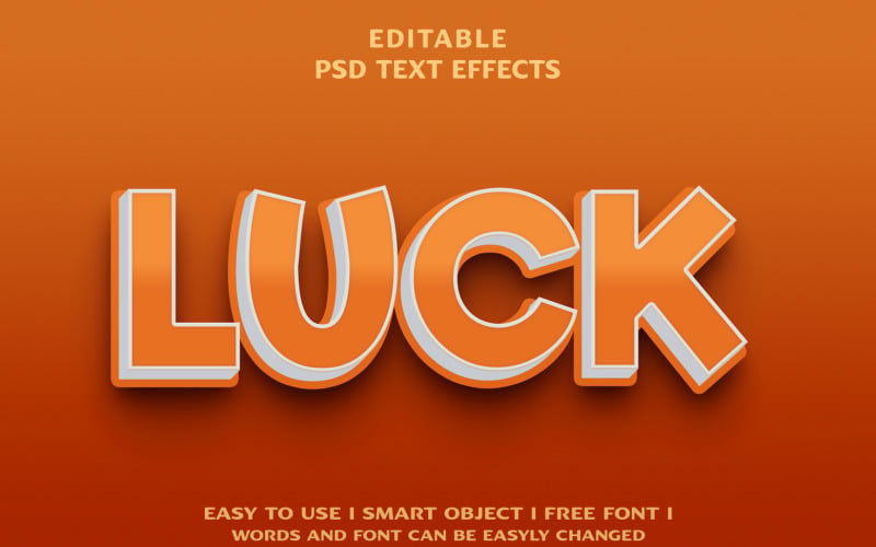 Luck  text effect design template