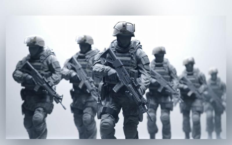 Bewaffnet schützen die Macht des Militärs 58
