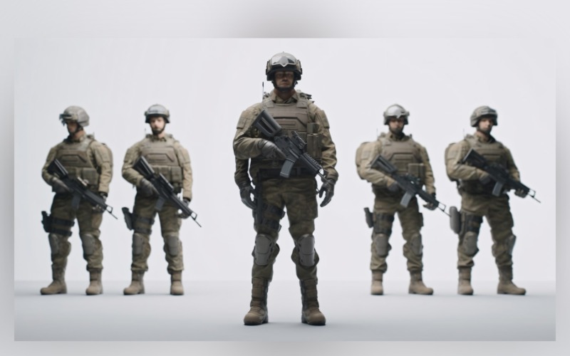 Gevechtsklaar zwaarbewapend militair personeel 40