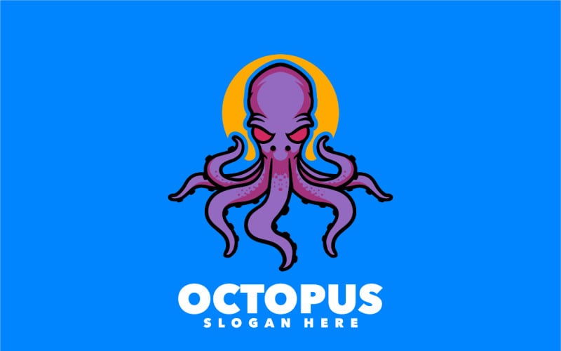Logo šablony návrhu maskota chobotnice