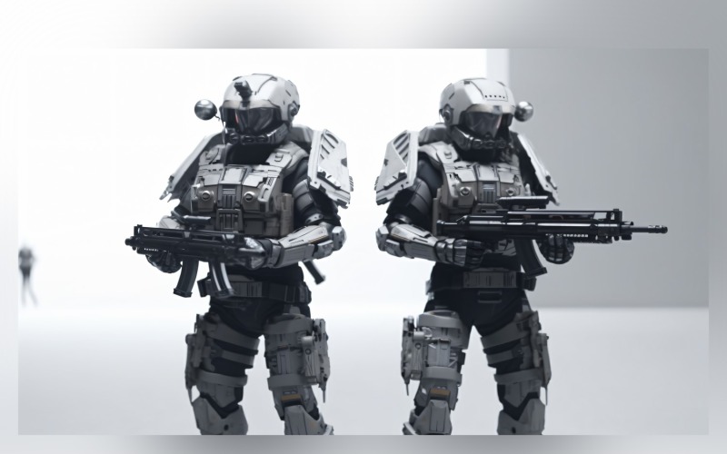 Trio Stalowych Wojowników Robotów Wojskowych 74