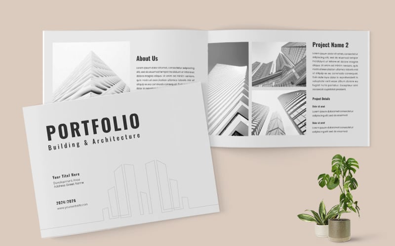 Układ broszury szablonu portfolio krajobrazowego