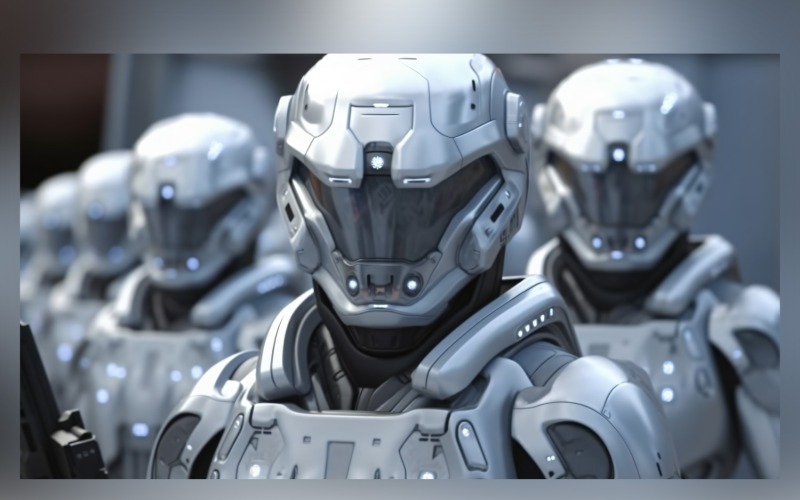 Robotic Trifecta of Strength tungt beväpnade krigare 86