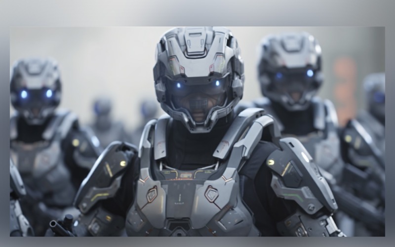 Robotik Üçlü Tehdit Ağır Silahlı Askeri Makineler 89