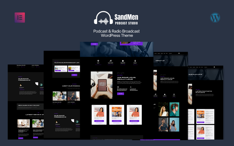 SandMen - Site Web WordPress pour podcast et studio radio