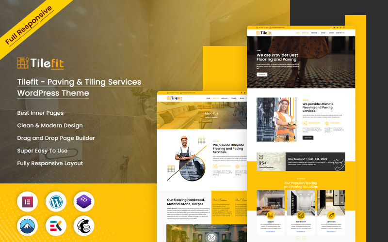 Tilefit - 铺路和瓷砖服务 WordPress 主题
