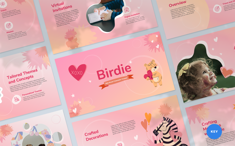 Birdie - Keynote-presentatiesjabloon voor babyshowers