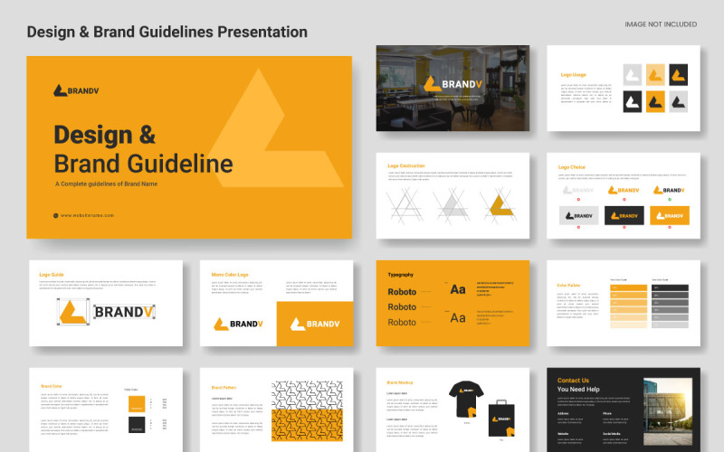 Brand Guidelines template or Brand identity presentation layout