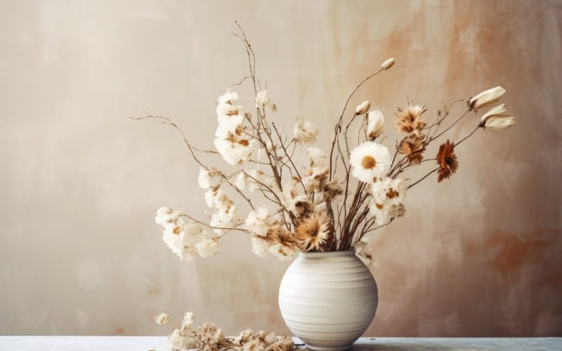 Fiori secchi Natura morta Flora bianca 18