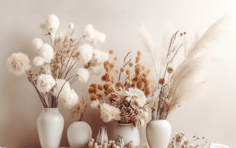 Fleurs Séchées Nature Morte Flore Blanche 19