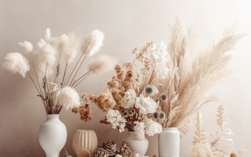 Gedroogde bloemen Stilleven Witte Flora 15