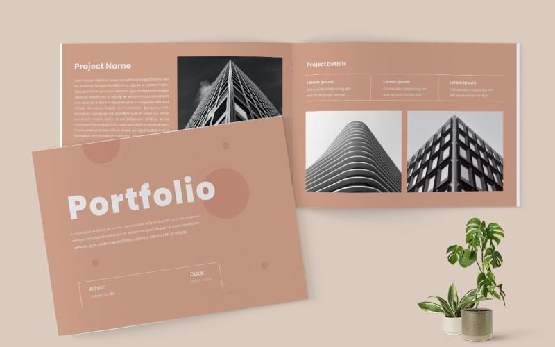Ландшафтна архітектура портфоліо макет дизайн портфоліо шаблон журналу
