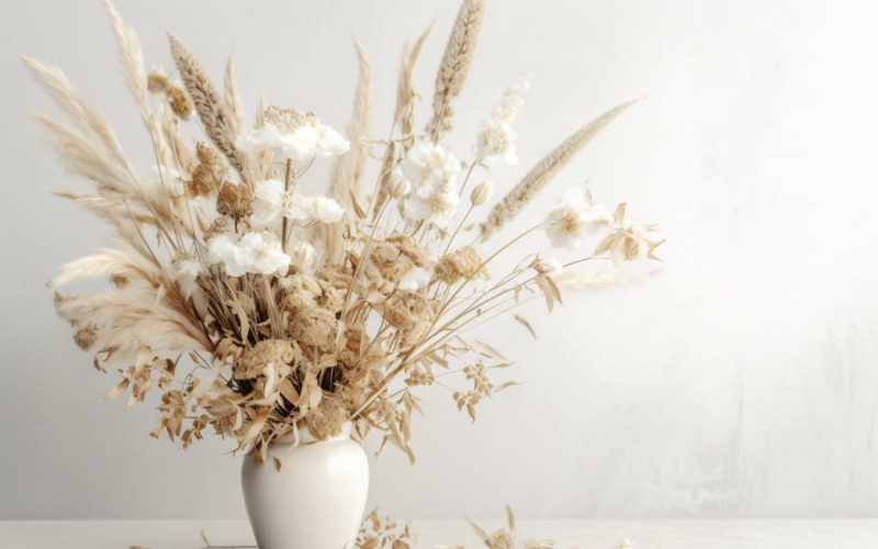 Torkade blommor Stilleben White Flora 13