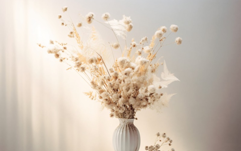 Fleurs Séchées Nature Morte Flore Blanche 80