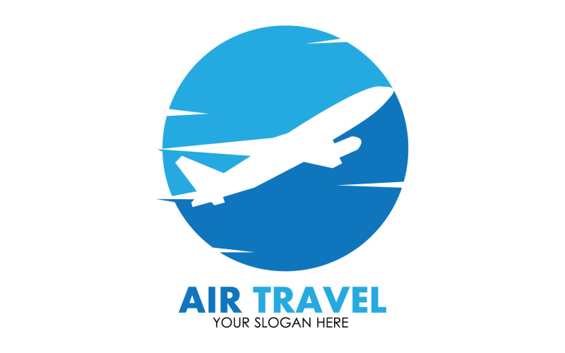 Modèle de logo de voyage en avion vecteur v14