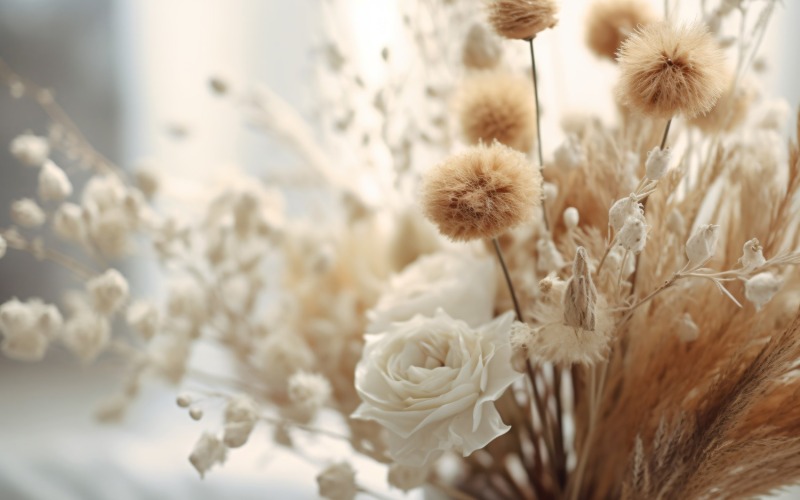 Suszone Kwiaty Martwa Natura Biała Flora 75