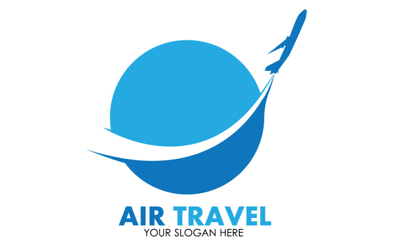 Szablon logo podróży samolotem wektor v4