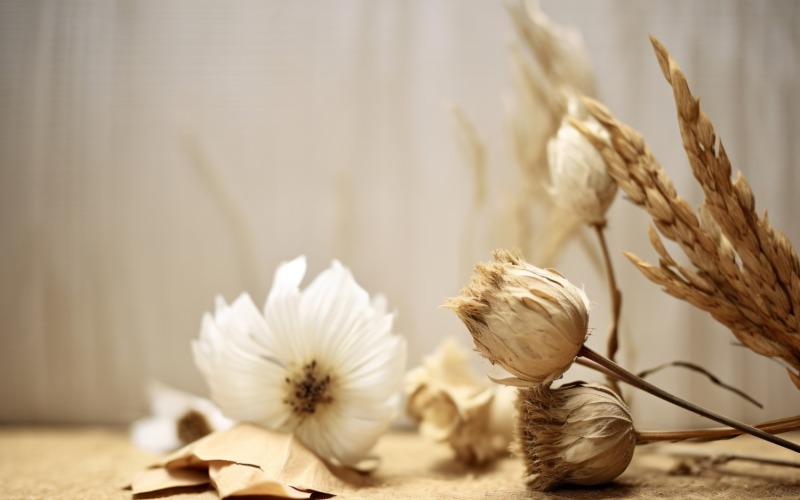 Szárított virágok csendélet White Flora 40